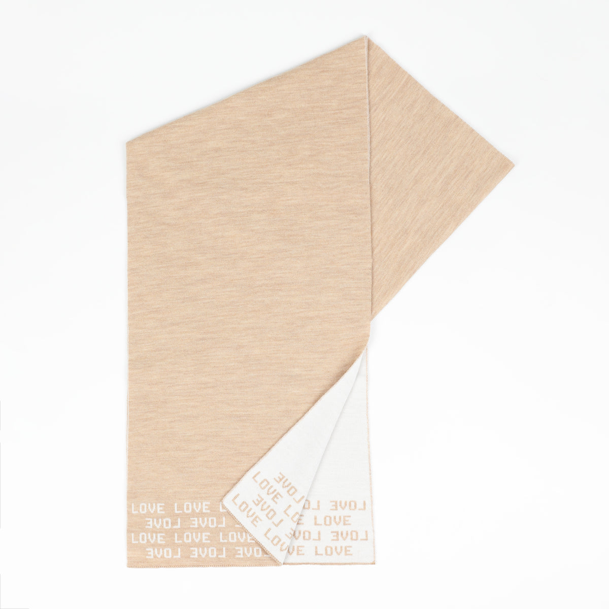 Écharpe Classique LOVE - Beige & Blanc