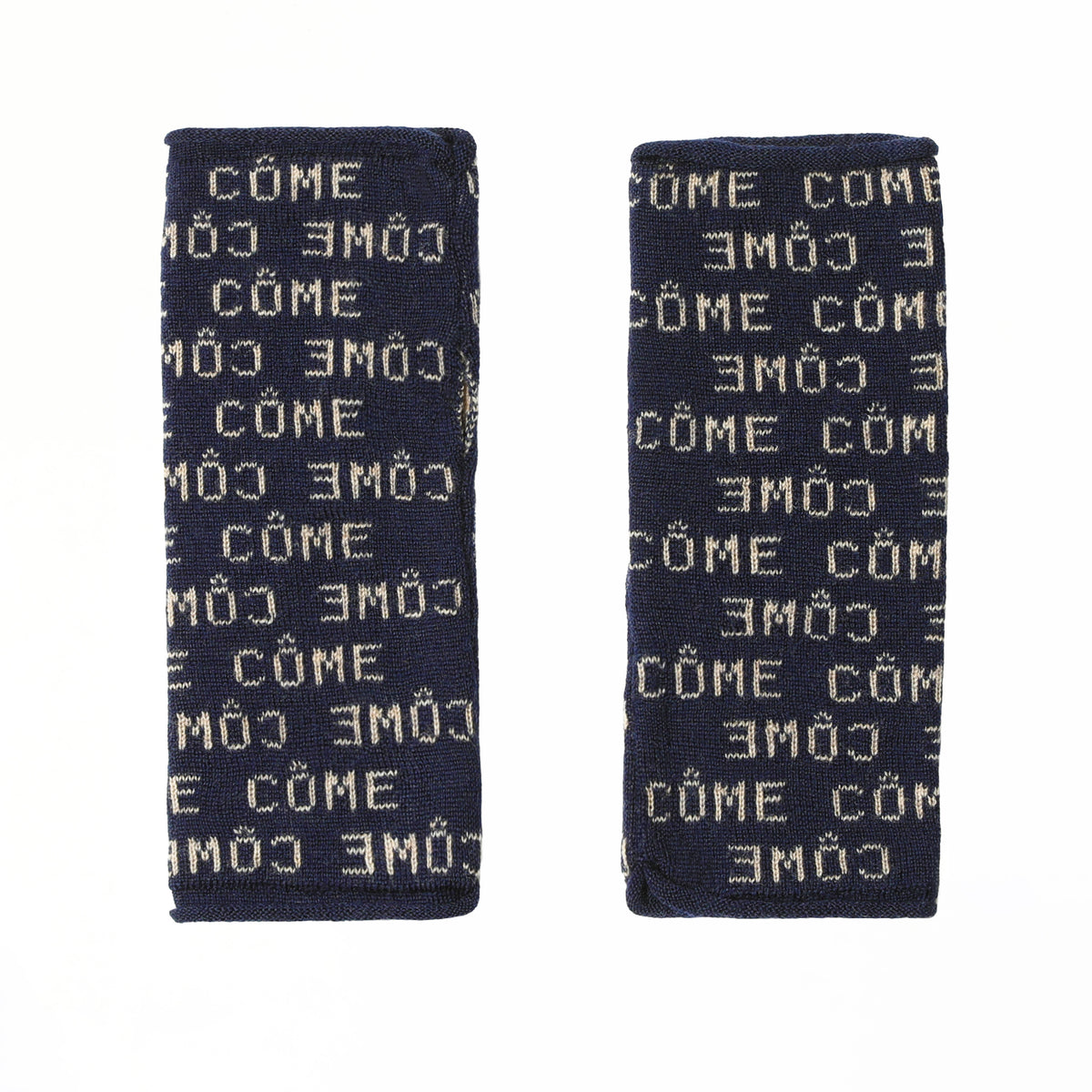Mitaines "CÔME" - Laine Mérinos - Marine & Beige