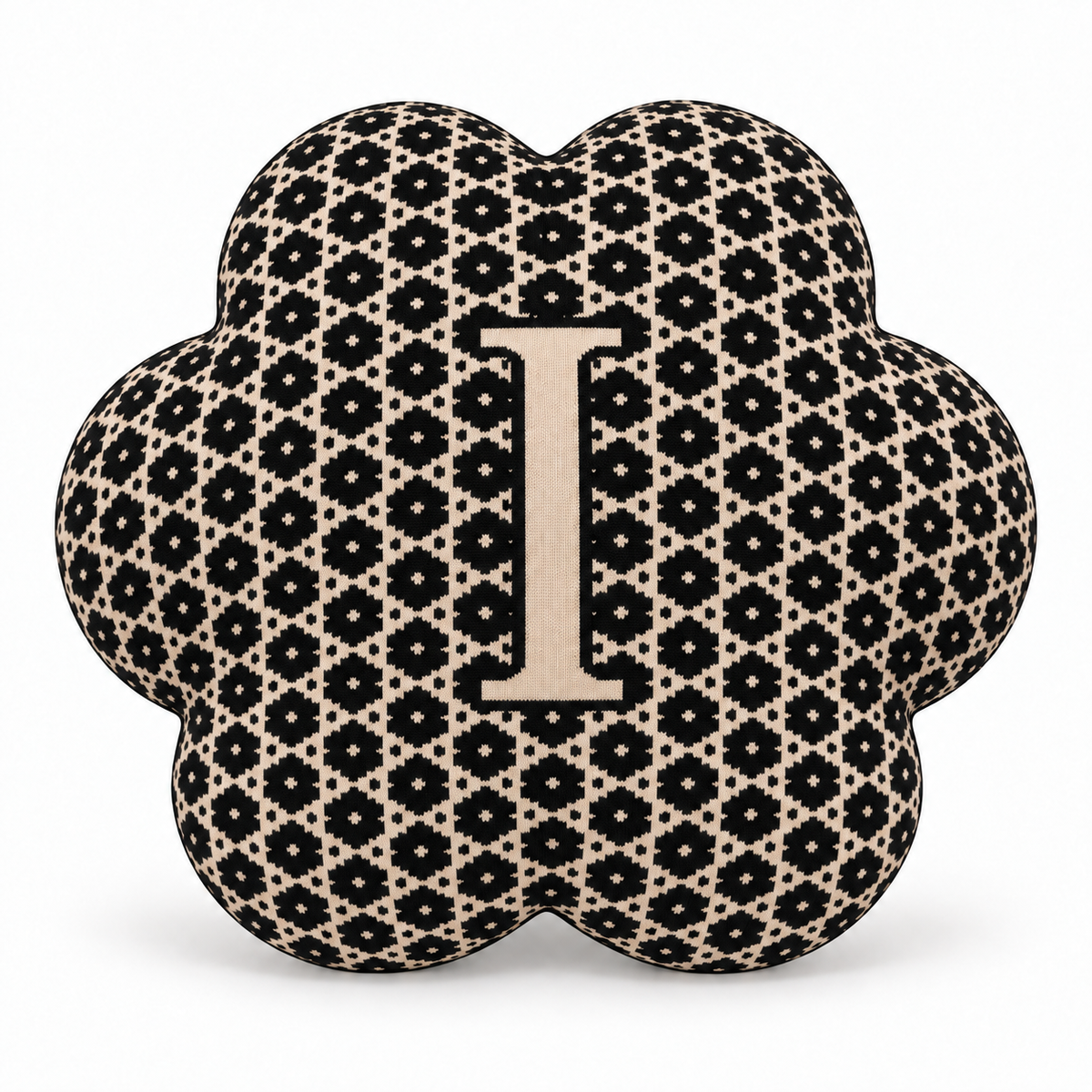 Coussin Flower - Cover Edition × Uchronia - Noir-Beige