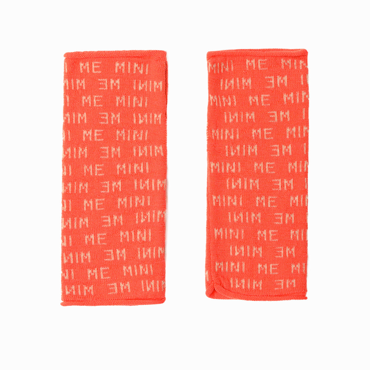 Mitaines MINI ME - Laine Mérinos - Orange Fluo & Beige