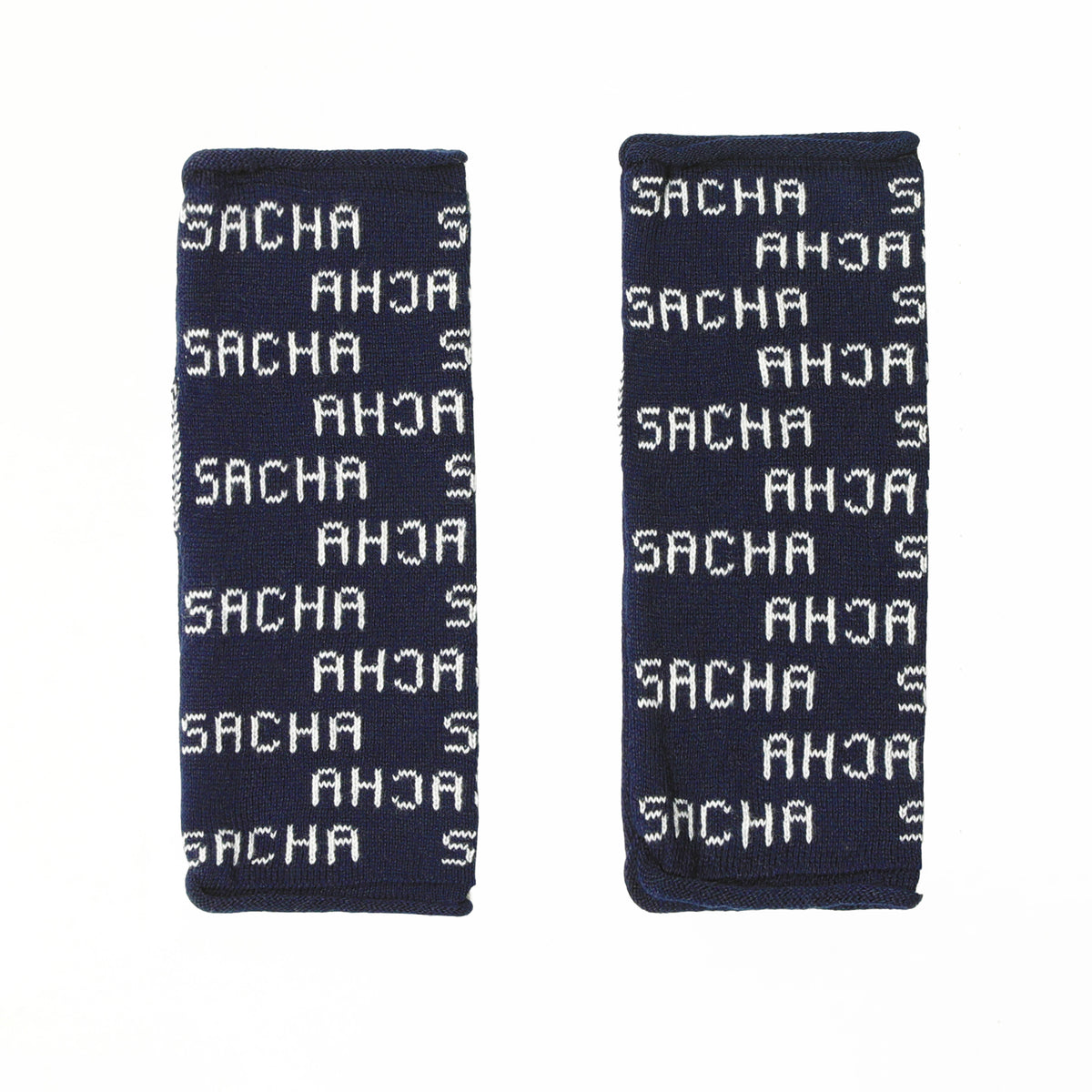 Mitaines SACHA - Coton organique - Marine & Ecru