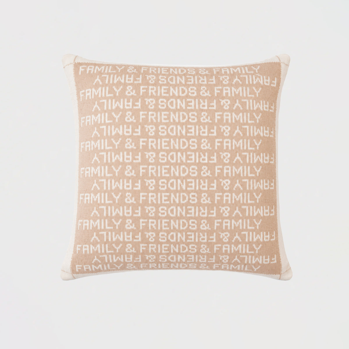 Coussin FAMILY & FRIENDS - Coton organique - Beige & Ecru