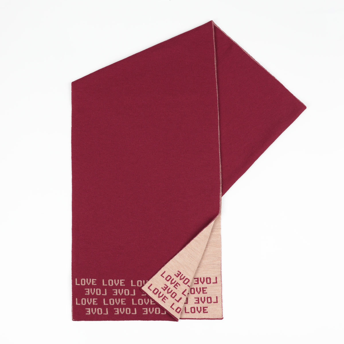 Écharpe Classique LOVE - Bordeaux & Beige