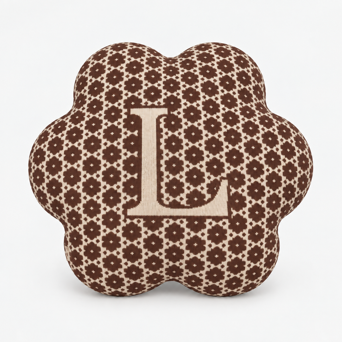 Coussin Flower - Cover Edition × Uchronia - Marron-Beige