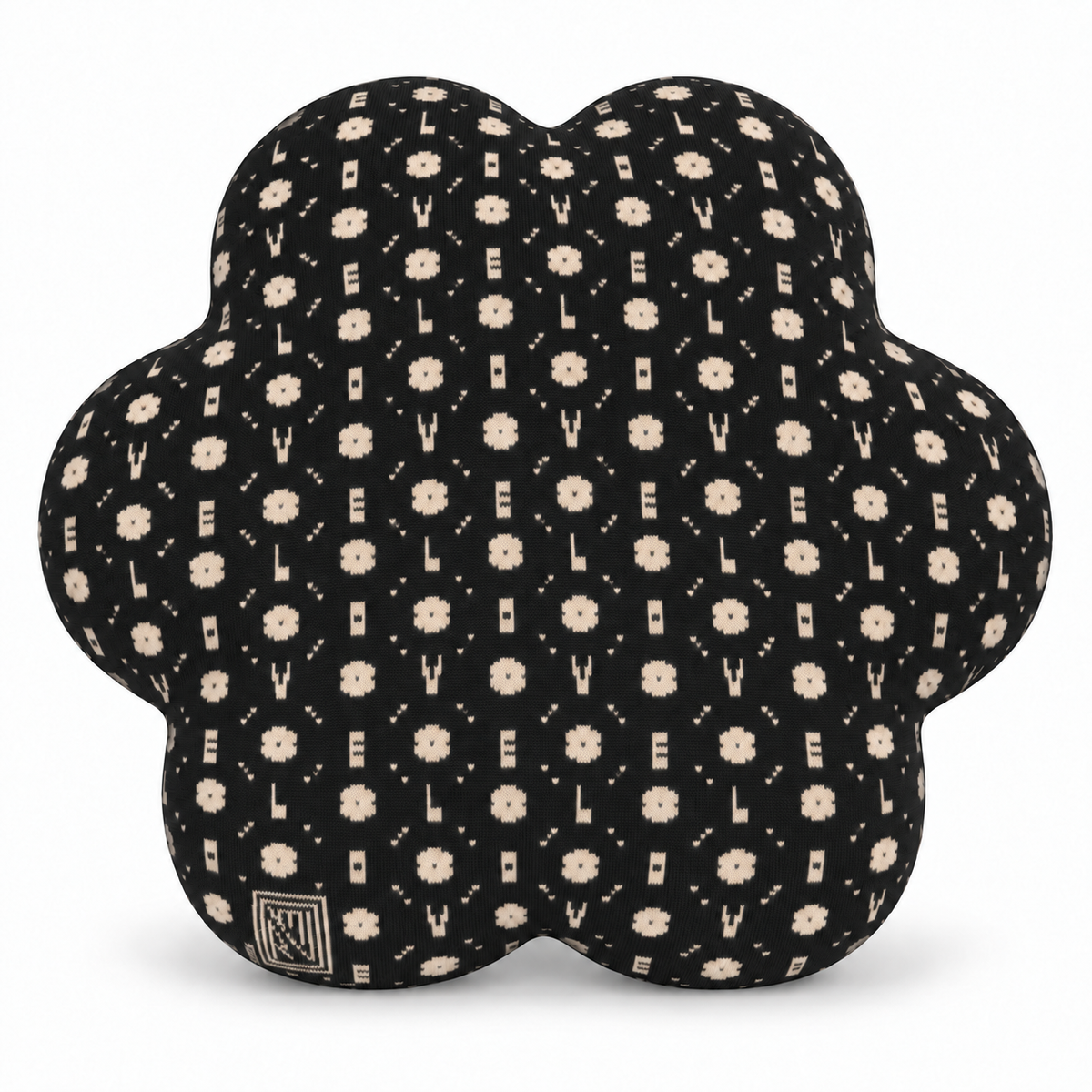 Coussin Flower - Cover Edition × Uchronia - Noir-Beige