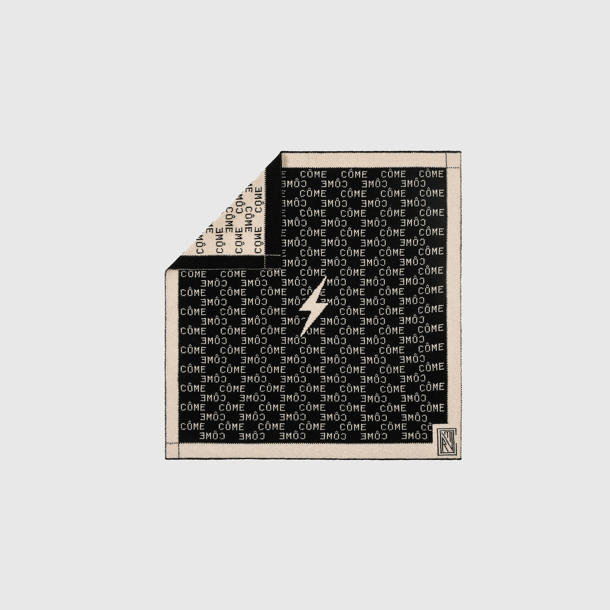 Doudou "CÔME" - Noir & Beige - 40x40 cm