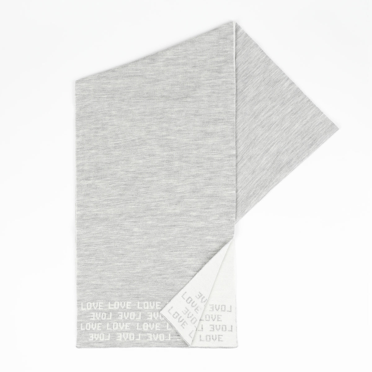 Écharpe Classique LOVE - Gris Clair & Craie