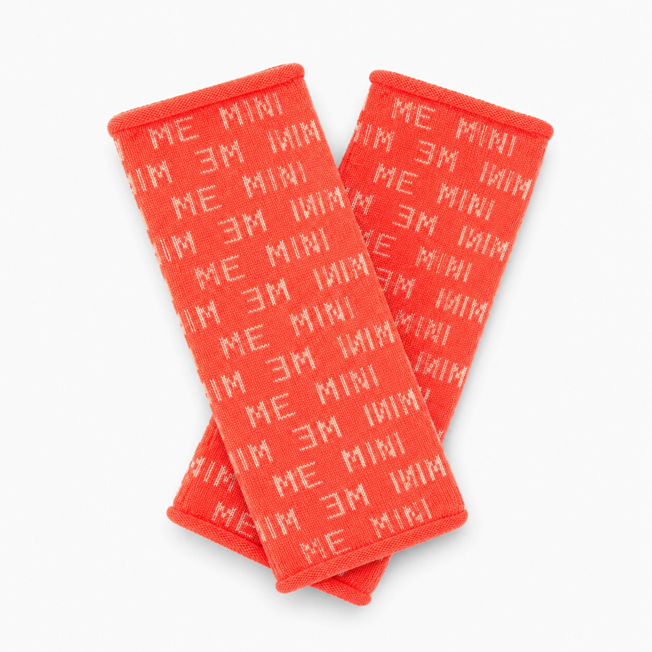 Mitaines Laine Mérinos - Orange fluo-Beige